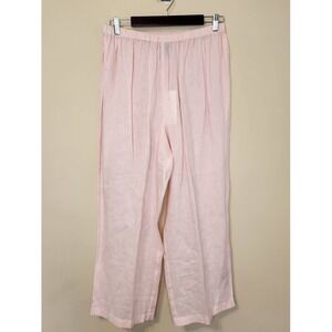 Eileen Fisher Womens Light Pink Irish Linen Cropped Wide Leg Pants Size 1X NWT